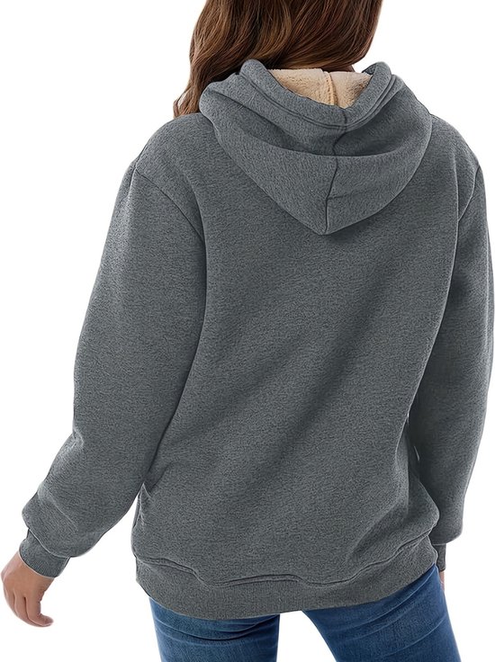 Grote Maten Sweatshirt D555 HIRALDO Quarter Neck Pique Fleece Sweatshirt With Chest Embroidery Red