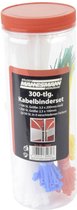 Brüder Mannesmann M13051 Assortiment kabelbinders 100 mm, 200 mm Wit, Rood, Groen, Geel, Blauw 300 stuk(s)