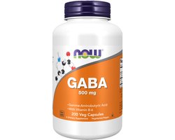 Now Foods Gaba 500mg + B6 (200 vcaps) Standard - Intra- & Post-Workout - voor na de training