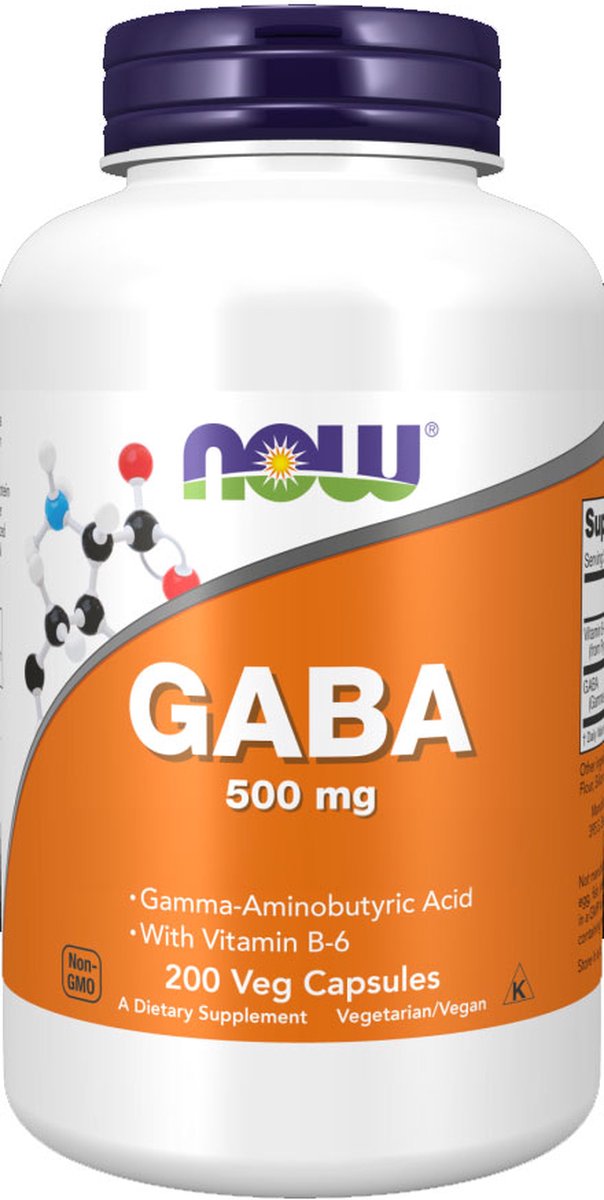 Now Foods Gaba 500mg + B6 (200 vcaps) Standard - Intra- & Post-Workout - voor na de training