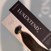 LUXEXTEND Keratin Hair Extensions #P2/4 | U Tip | 60 CM | 100 Stuks | 100 gram | Luxury Hair A+ | Human Hair Keratin | Remy Sorted & Double Drawn | Extensions Brown| Extensions Human Hair| Echt Haar | Wax Extensions| Haarverlenging