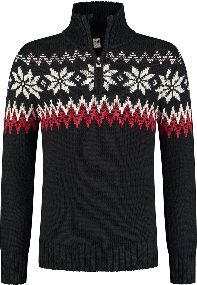 Dale of Norway Myking Sweater - Trui - Heren Black / Raspberry / Off White L
