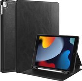 Case2go - Tablet hoes geschikt voor Apple iPad 10.2 (2021/2020/2019) - Business Wallet Book Case - Auto Wake/Sleep functie - Zwart