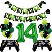 Snoes Mega Game Gamers Helium Verjaardags Ballonnen Feestdecoratie Green Cijfer Ballon nr 14
