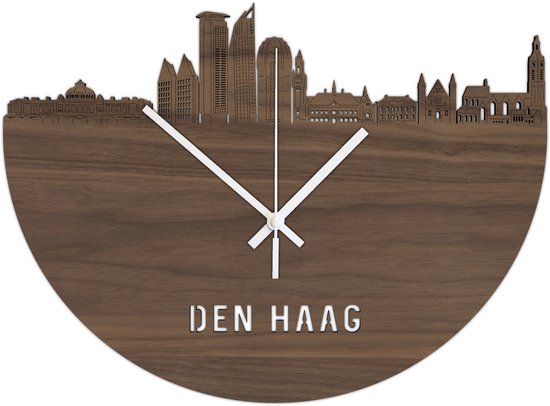 Skyline Klok Den Haag Noten Hout Wanddecoratie Voor Aan De Muur City Shapes