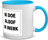 Akyol - ik doe alsof ik werk koffiemok - theemok - blauw - Werk - collega's - collega's - werknemers - verjaardag - afscheidscadeau - geschenk - leuke cadeau - kado - 350 ML inhoud