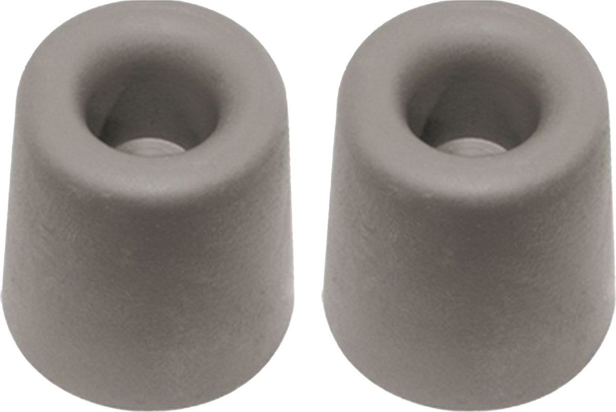 QlinQ Deurbuffer - 2x - deurstopper - grijs - rubber - 75 x 40 mm - schroefbevestiging