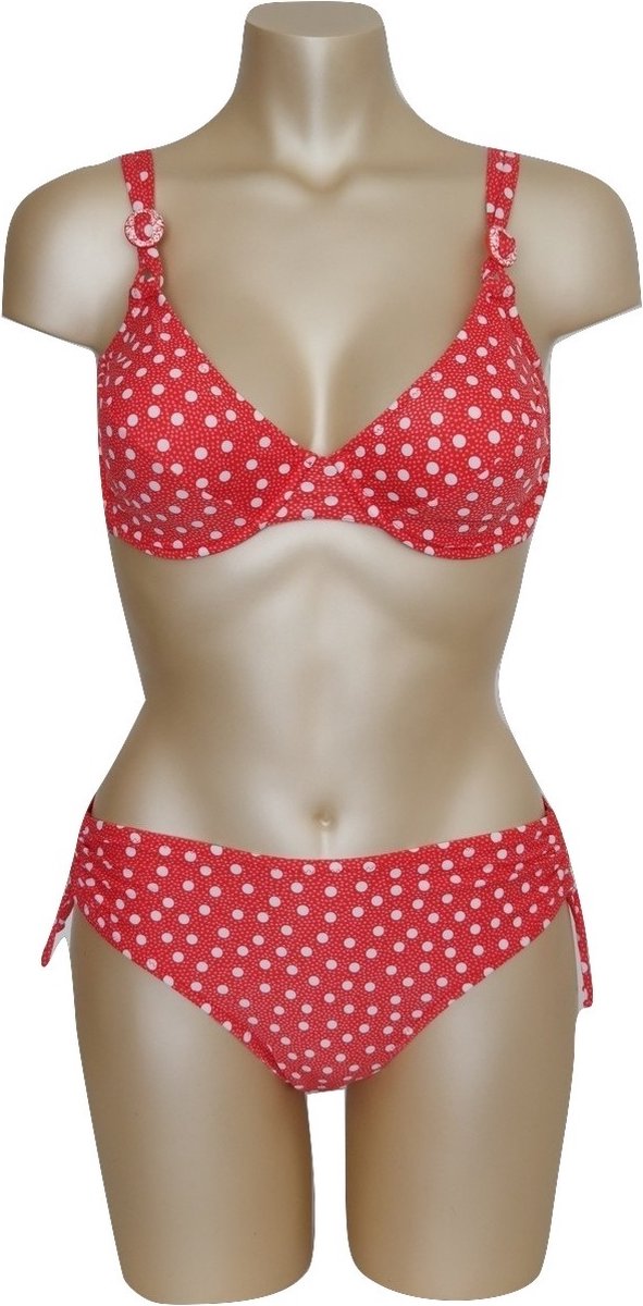 Rösch - bikiniset - rood met witte stippen - Maat 75D + S
