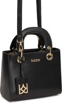 Elegante zwarte tas met handvaten en KAZAR-monogram