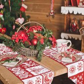 Chemin de table de Noël cerf élan 35 x 140 cm, lavable, décoration de table de cuisine d'hiver moderne, décoration intérieure et extérieure de party de Noël