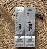 DUOPACK - Wella Color Charm Toner - T16 - Polar Ice - Creme Toner - Wella Toner - Ice blonde - Ijsblond - Platinum - Lichtblond - Asblond - Ash blonde