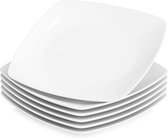MALACASA, Série Julia, service de 6 pièces PETITE assiette plate en porcelaine assiette à dîner pour 6 personnes