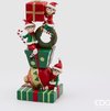 EDG - Enzo De Gasperi Kerst tafeldecoratie kandelaar met elfjes met snoep rood groen H31X14X12