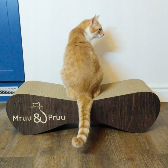 Mruu&Pruu GRAND GRAPPER À CHAT EN CARTON 70x23x25 cm MARRON