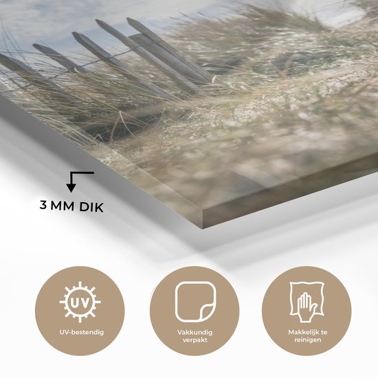 MuchoWow® Tableau sur verre 40x30 cm - Tableau sur verre acrylique - Soleil - Nuages ​​- Plage - Photo sur verre - Décoration murale salon - Décoration murale chambre - Peintures