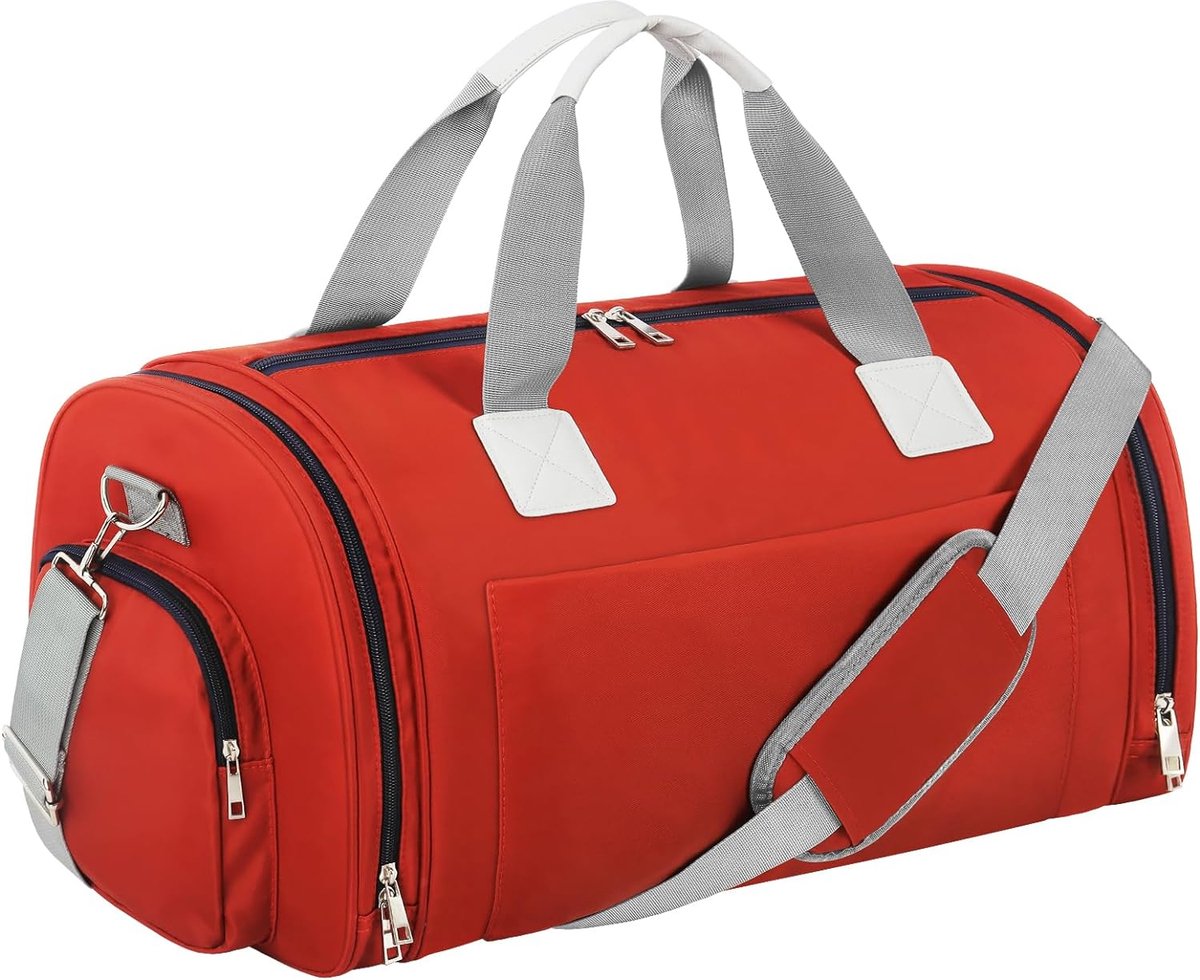 Fitgriff® Sporttas & Reistas V1 met Schoenenvak en Natvak – Travel Bag voor Heren en Dames – Tas voor Reizen, Gym, Fitness en Outdoor (paars, 58 x 31 x 31 cm (Medium