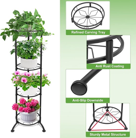 Roestvrijstalen plantenwagen potstandaard met wielen, vierkante metalen plantenpot trolley grote plantenpotverhuizer dolly tuin bloempot standaard zware ijzeren plant caddy (kleur: zilver, maat: 40