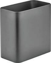 Prullenmand - afvalbak - voor de badkamer - voor thuis en kantoor - compact/rechthoekig/metaal - grafiet