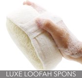 Extra dikke zachte spons voor het zacht masseren en exfoliëren van uw huid onder de douche of in bad. Exfoliërende dikke loofah badspons met handriem.