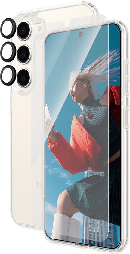 PanzerGlass 3in1 Hoesje Samsung Galaxy S24 – Hardcase, Gehard Glas & Lensbeschermer Transparant