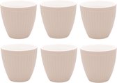 Set van 6x Stuks Beker (latte cup) GreenGate Alice creamy fudge 300ml Ø 10cm
