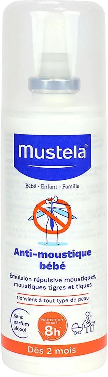 MUSTELA Anti-Moustiques Bébé Spray 100ml - Toutes Peaux Dès 2 Mois - Zones  Tempérées