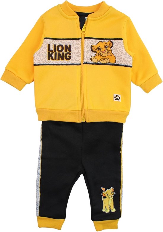 Disney Lion King Set - Joggingpak / Huispak - Simba - Geel - Maat 86 (18 maanden)