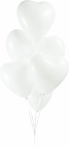 Ballonnen hartjes wit - 50 stuks - Valentijn ballonnen wit