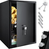 KESSER® Kluis met sleutelslot - mechanische Muurkluis 50x35x31 cm Safe - Klusje met 2 Sleutels & Bevestigingsschroeven - Zwart