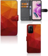 Book Case geschikt voor Geschikt voor Xiaomi Redmi Note 12S Polygon Red