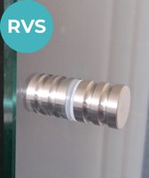 Kierr® Sturdy Stoere Douchedeurknop - Glazendeur Knop - Deurknopgarnituur - Handvat - Zilverkleulr van RVS