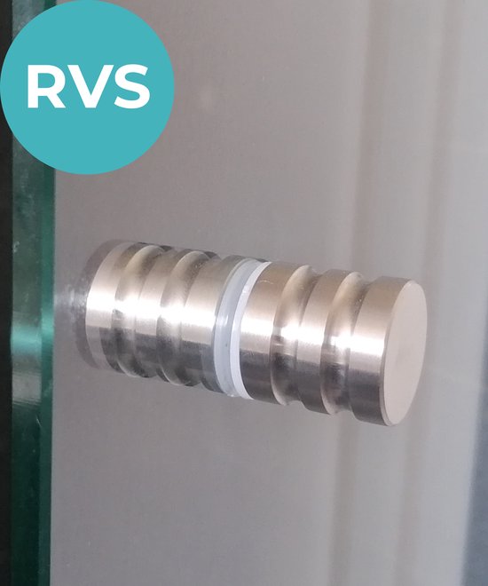 Foto: Kierr sturdy stoere douchedeurknop glazendeur knop deurknopgarnituur handvat zilverkleulr van rvs