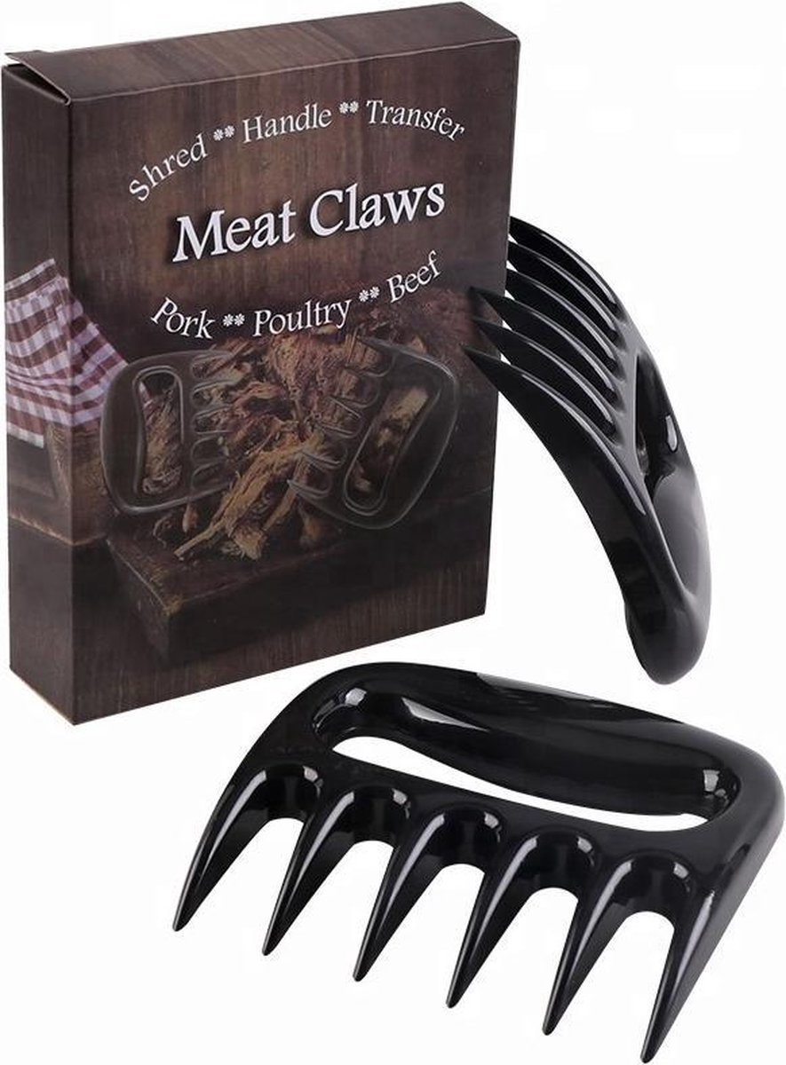 Go Gadget Meat Claws: Vlees Klauwen-Houder voor Pulled Pork Vleesvork Vleesdraaier & BBQ Accessoire Gereedschap (2 stuks)