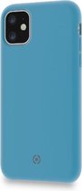 celly leaf silicone back cover geschikt voor Apple iphone 11 blauw
