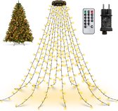 Éclairage de sapin de Noël LED - 8 guirlandes lumineuses - 280 lumières - Etanche - 2 m de haut - lumière chaude