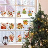63x Kerst raamstickers - zelfklevende raamafbeeldingen - raamdecoratie [keuze varieert] (63 stuks - goudkleurige rand)