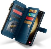 Hoesje geschikt voor Samsung Galaxy S23 Plus - ZipCase Book Cover Case Leer Smaragd Blauw