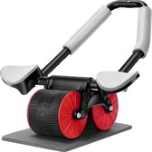 Buikroller Buikspiertrainer met terugkeerhulp, Ab Roller Wheel voor Core Trainer, 2023 Nieuw automatisch rebound buikwiel, blauw/rood/oranje fitnessapparatuur voor thuis