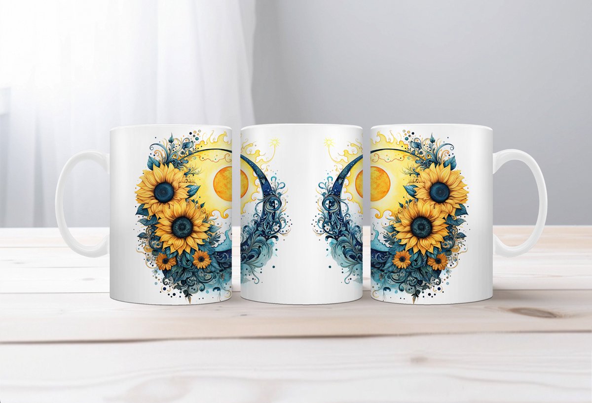 Auqarel koffiemok Zon en Maan 6