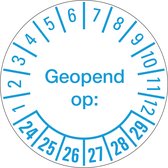 Geopend op keuringssticker 24-29 op vel 30 mm - 18 per kaart