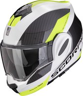 Scorpion EXO-TECH EVO TEAM White-Neon-Yellow - ECE goedkeuring - Maat M - Integraal helm - Scooter helm - Motorhelm - Wit - Geen ECE goedkeuring goedgekeurd