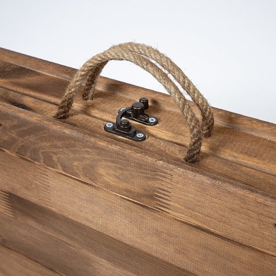 Rustiq 70x120x35cm inklapbare picknick tafel – Vouwbare campingtafel – Handgemaakte houten tafel – Kampeertafel – Terrastafel – Buiten eten en zitten – Wood - Walnoot — afbeelding 2