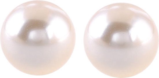 Boucles d'oreilles Behave Pearl - Femme - Boucles d'oreilles Puces Grande Perle Crème Nacre Beige 14 mm Diamètre - Boucles d'oreilles pendantes - Boucles d'Oreilles Puces