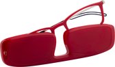 ReadEasy Leesbril in Ultra Dunne Etui - Sterkte +1 - TR90 Montuur - Geen Kapotte Bril Meer - Rood - Modern