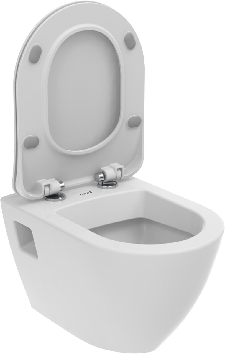 Furni24 Terra hangend toilet zonder hygiënedouche, wit