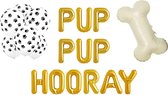 12-delige Pup Pup Hooray folie ballonnen set XL - puppy - hond - folie ballon - huisdier - bot - verjaardag