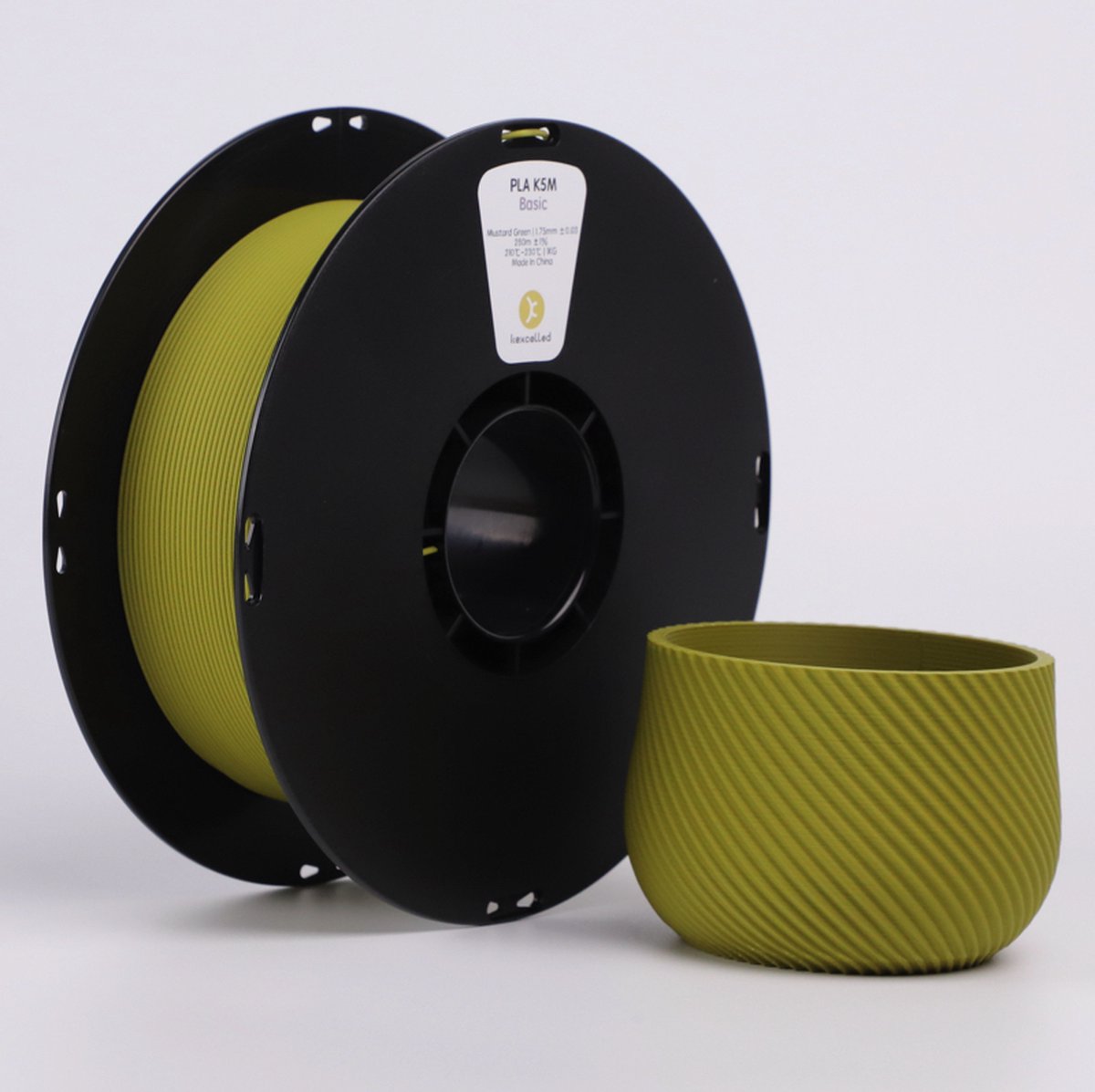 Kexcelled PLA Mat Mosterd Groen/Matt Mustard Green 1.75mm 1kg 3D Printer filament