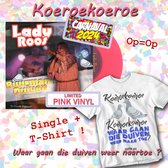 Vinyl Single + T-Shirt: Lady Roos - Buurman's Duiven I Koeroekoeroe I Maat M I Limited Rose Vinyl CARNAVAL 2024 2023 (7"/45Rpm + T-Shirt) I Unisex Mannen Vrouwen I Grappig Shirt I Kado I