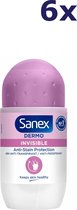 6x Sanex Déodorant Roller Dermo Invisible 50 ml