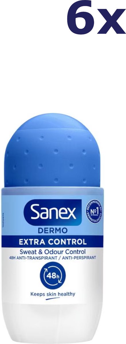 Goedkoopste Sanex Dermo Extra Control Roll-On Deodorant - 6 x 50 ml